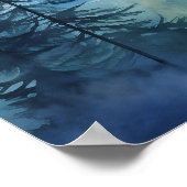 水彩山風景壁アートデコール ポスター (角)