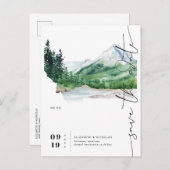 水彩山 | Montanaマップ日付を保存 案内ポストカード (正面/裏面)