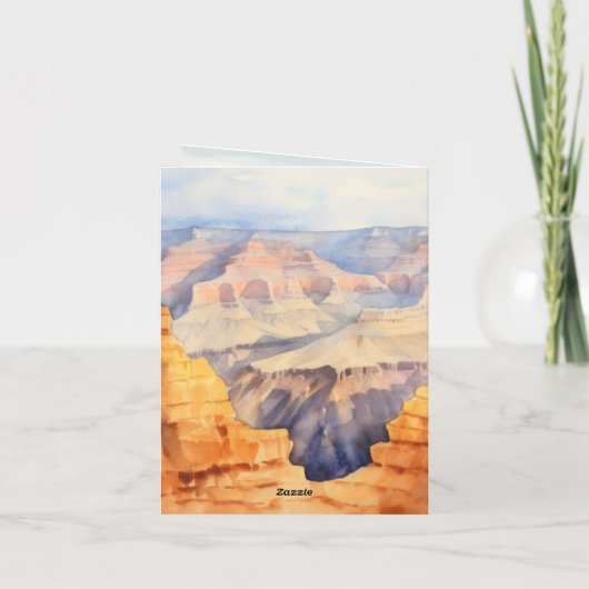 水彩峡谷沙漠国家公園婚礼 サンキューカード (裏面)