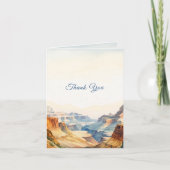 水彩峡谷沙漠国家公園婚礼 サンキューカード (正面)