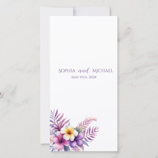 水彩島ロマンス – 結婚式 プログラム- (正面)