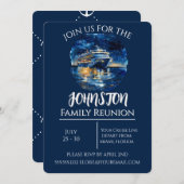 水彩巡航船ファミリー懇親会招待状 招待状 (正面/裏面)