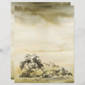 水彩工芸シートにスケッチした鉛筆 (正面/裏面)