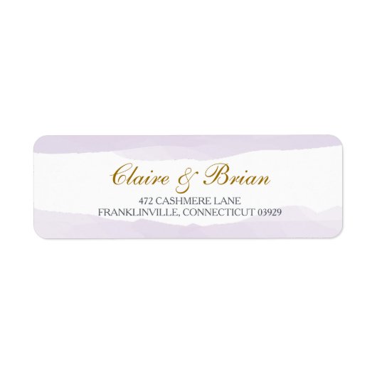 水彩差出人住所ラベルラベンダー ラベル (正面)