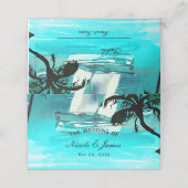 水彩帆船のヤシの木の文字列ライトテーブル プレイスカード (外部開封)