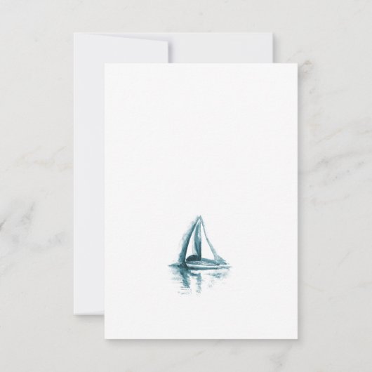 水彩帆船の応答結婚RSVPカード 出欠カード (裏面)