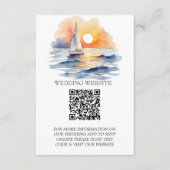 水彩帆船サンセットシー結婚ケープ エンクロージャーカード (正面)