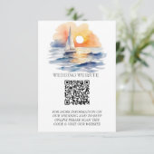 水彩帆船サンセットシー結婚ケープ エンクロージャーカード (スタンド正面)