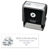 水彩帆船サンセットシー結婚ケープ セルフインキングスタンプ (インサイチュ)