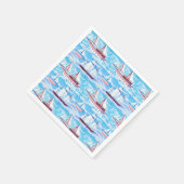 水彩帆船パターン スタンダードカクテルナプキン (角)