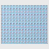 水彩帆船パターン ラッピングペーパー (フラット)