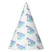 水彩帆船パーティー帽子 パーティーハット (左)