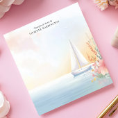 水彩帆船フローラ パーソナライズされた ノートパッド