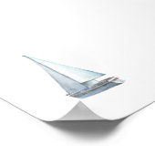 水彩帆船プリント ポスター (角)