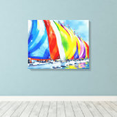 水彩帆船レガッタ キャンバスプリント (インサイチュ (ウッドフロア))