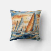 水彩帆船レガッタ クッション (裏面)
