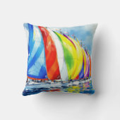 水彩帆船レガッタ クッション (裏面)