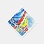 水彩帆船レガッタ スタンダードカクテルナプキン (角)