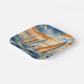 水彩帆船レガッタ ペーパープレート (傾斜あり)