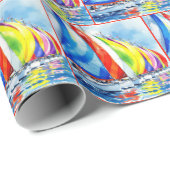 水彩帆船レガッタ ラッピングペーパー (ロールコーナー)