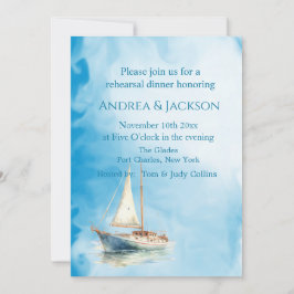 水彩帆船写真QRコードリハーサル 招待状