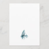 水彩帆船結婚の挿入カード エンクロージャーカード (裏面)