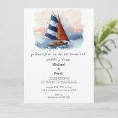 水彩帆船結婚の誓の更新 招待状 (スタンド正面)