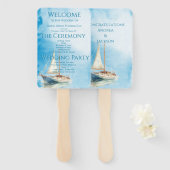 水彩帆船結婚式 プログラム ハンドファン (正面&裏面)