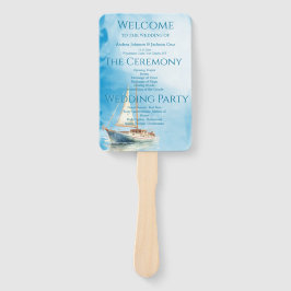 水彩帆船結婚式 プログラム ハンドファン