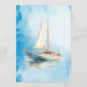 水彩帆船結婚船 アドバイスカード (裏面)