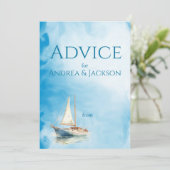 水彩帆船結婚船 アドバイスカード (スタンド正面)