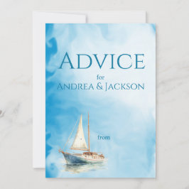 水彩帆船結婚船 アドバイスカード