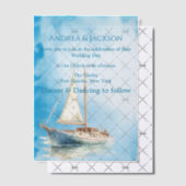 水彩帆船結婚船 ベラム紙招待状 (オフセット (招待状))