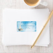 水彩帆船結婚船 ラベル (インサイチュ)