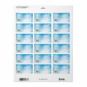 水彩帆船結婚船 ラベル (フルシート)