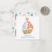 水彩帆船航海のギフトエンクロージャー ノートカード (正面/裏面インサイチュ)
