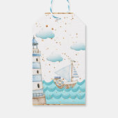 水彩帆船航海の赤ちゃんシャワー ギフトタグ (裏面)