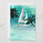 水彩帆船&パームツリーズシー招待状 招待状 (裏面)