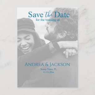 水彩帆船Save the Date Photo ポストカード