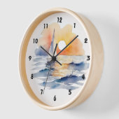 水彩帆走帆船サン航海のセット海 壁時計 (傾斜)