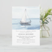 水彩帆走航海のブライダルシャワー 招待状 (スタンド正面)