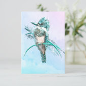 水彩帯魚釣り鳥ワイルドライフアート サンキューカード (スタンド正面)