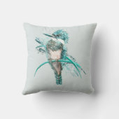 水彩帯魚釣り鳥 クッション (裏面)