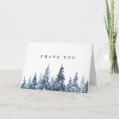 水彩常緑樹結婚の感謝 サンキューカード (正面)