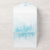 水彩常緑樹結婚林 オールインワン招待状 (外側)