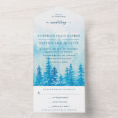 水彩常緑樹結婚林 オールインワン招待状 (内側)