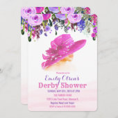 水彩帽子フローラダービーシャワー招待状 招待状 (正面/裏面)