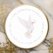 水彩平和の鳩 返信先住所 ラウンドシール