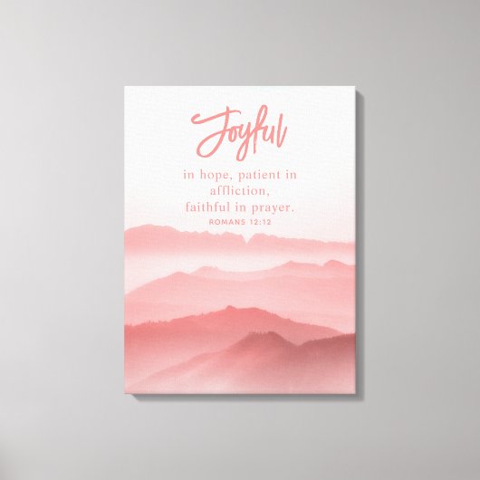 水彩平和景観聖書の聖句 キャンバスプリント (正面)