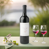 水彩平和葬儀記念ホワイト鳩 ワインラベル